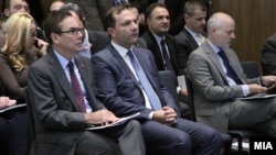 Министерот за внатрешни работи Оливер Спасовски и амбасадорот на САД во Македонија, Џес Бејли. 