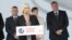Serbia's deputy prime minister and minister of mining and energy, Zorana Mihajlovic, speaks at the laying of the foundation stone for the construction of the Buk Bijela hydroelectric power plant on May 17.