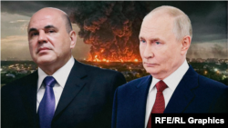Коллаж: Мишустин и Путин