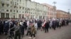 BELARUS - Belarusian pensioners walk during an opposition rally to protest the official presidential election results in Minsk, Belarus, Monday, Nov. 23, 2020