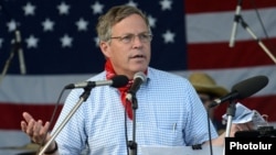 Armenia - U.S. Ambassador John Heffern speaks at a U.S. Independence Day reception in Yerevan, 2Jul2014.