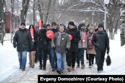 Евгений Доможиров на акции "Забастовка избирателей", 28 января 2018