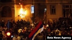 Protesters storm the U.S. Embassy in Belgrade in February 2008