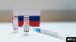 Russian Sputnik V vaccine on the day of vaccination at Petz Aladár County Educational Hospital in Győr on May 3, 2021.