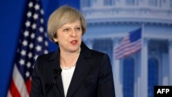 U.K. Prime Minister Theresa May spoke to U.S. congressional Republicans in Philadelphia. 