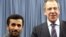 Iranian President Mahmud Ahmadinejad (left) and Russian Foreign Minister Sergei Lavrov (file photo)