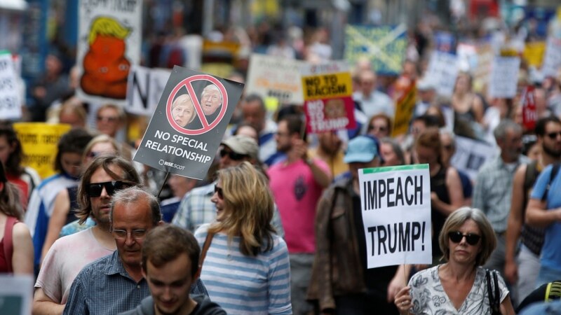 هزاران تن از مخالفان دونالد ترامپ در اسکاتلند راه‌پیمایی کردند