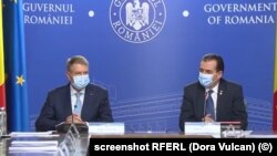 Președintele României, Klaus Iohannis și premierul Ludovic Orban.