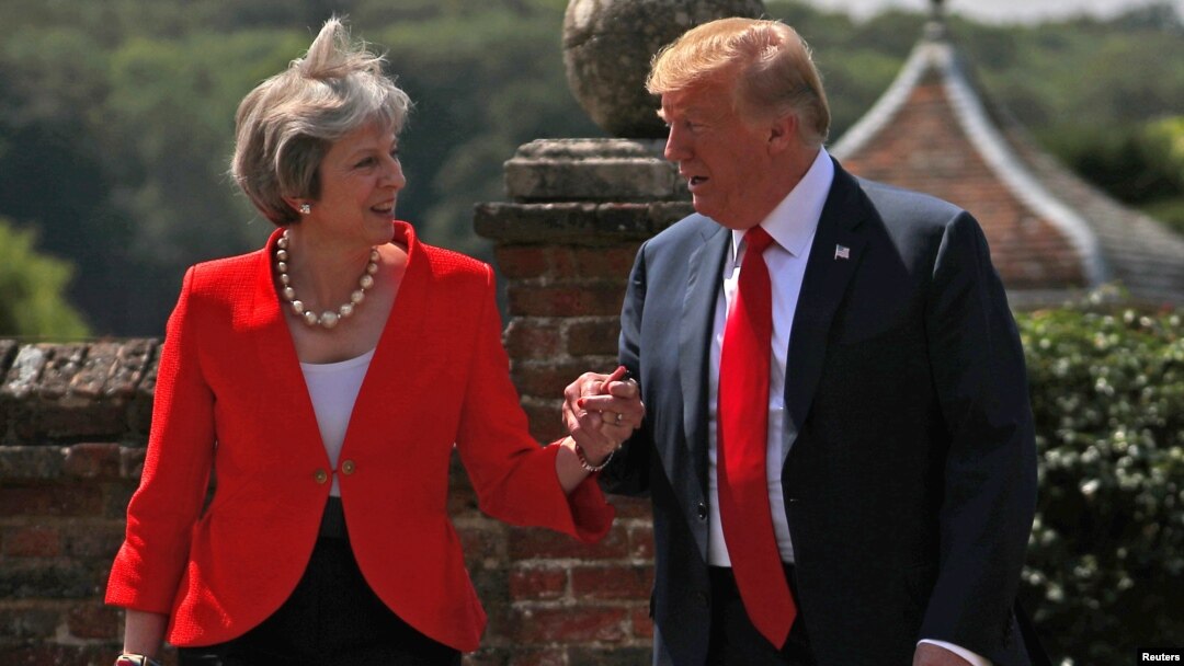 Britanska premijerka Theresa May i američki predsjednik Donald Trump prilikom njegove posjete u julu prošle godine.