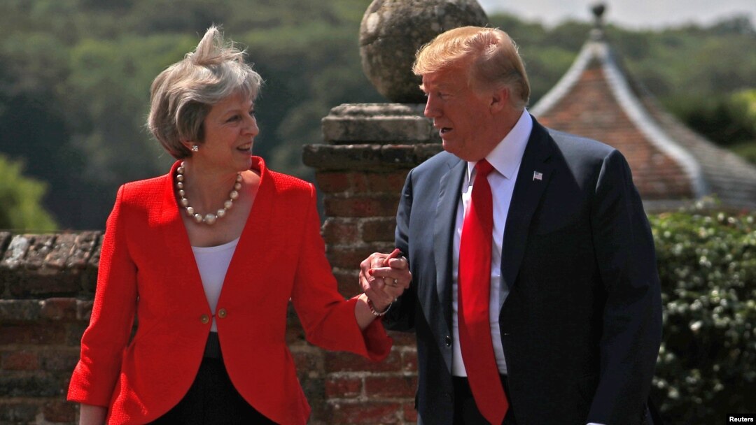 Britain's Prime Minister Theresa May and U.S. President Donald Trump