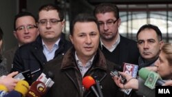 Macedonia - Prime minister Nikola Gruevski speaks to the journalists in Skopje, 05Feb2012