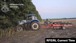 Sumyda zarba urlan ekin meýdany