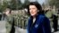 Kosovar President Atifete Jahjaga inspecting the Kosovo Security Force (KSF) during a ceremony in Pristina in March
