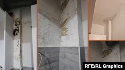 Колаж фотографии од влага и мувла во нови станови