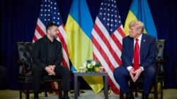 Президенти України і США, Володимир Зеленський і  Дональд Трамп, під час зустрічі на полях Генеральної асамблеї ООН. Нью-Йорк, 23 вересня 2025 року
