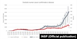 Evoluția cazurilor confirmate și deceselor Covid-19 (INSP)