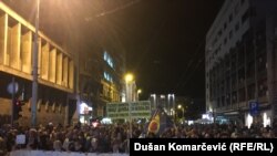 Anti-government protests resumed in the Serbian capital of Belgrade on September 28.