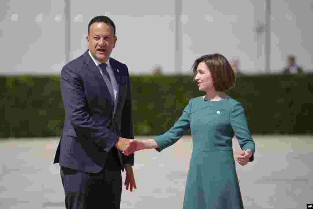 Prim-ministrul irlandez Leo Varadkar și Maia Sandu, președinta R. Moldova.&nbsp;