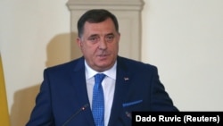 Serb nationalist Milorad Dodik, the current head of the rotating chairmanship of Bosnia's three-part presidency, has long been a vocal opponent of Bosnia's membership in NATO. (file photo)