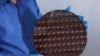 A silicon wafer containing chips made with IBM Corp's 2-nanometer transistor technology, May 6, 2021. 