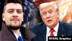 Каляж: Дональд Трамп, Антон Пянькоўскі (зьлева)