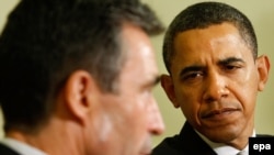 U.S. President Barack Obama (right) at the White House in late September with NATO Secretary-General Anders Fogh Rasmussen