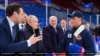 Russian President Vladimir Putin and Aleksandr Lukashenko of Belarus visit SKA-Arena stadium in St. Petersburg in January 2024. Gavriil Frolov is fifth from left, behind Lukashenko. 