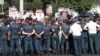 Armenia -- Supporters of former President Robert Kocharian demosntrate outside a prison in Yerevan, June 25, 2019.