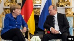 Ангела Мэркель і Ўладзімір Пуцін