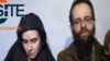 A video posted by the Taliban on social media on December 19, 2016 shows American Caitlan Coleman (left) speaking next to her Canadian husband, Joshua Boyle, and their two sons.