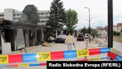 Izgoreli objekat privremene COVID bolnice u Tetovu dan nakon požara u kojem je nastradalo 14 ljudi, 10. septembar 2021. 