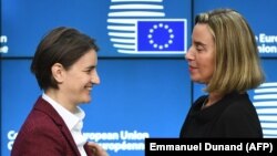 Ana Brnabić i Federica Mogerini, Brisel