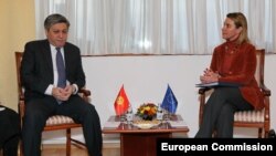 Federica Mogherini və Erlan Idrisov