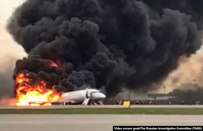 Forty-one people were killed when this Aeroflot Sukhoi Superjet-100 caught on fire after crash-landing at Moscow's Sheremetyevo Airport on May 5, 2019.