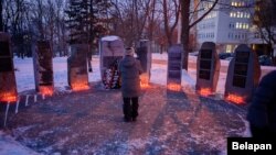 Акцыя памяці ахвяраў Галакосту ў Менску. Менск, 26 студзеня 2017 году 