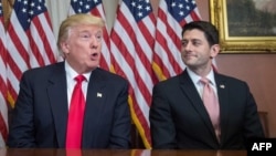 U.S. President Donald Trump (left) and the speaker of the House of Representatives, Paul Ryan (file photo)