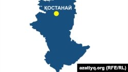 Қостанай облысының картасы.