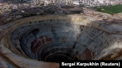 Кимберлитовые трубки на шахте "Мир" в Якутии