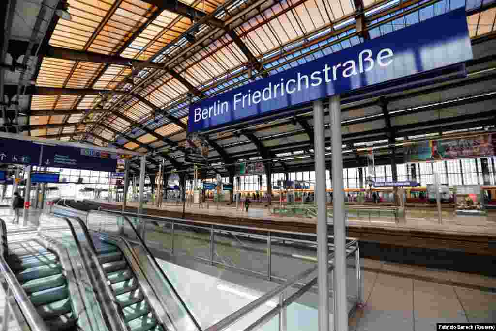 Germany - The empty public transport station &quot;Bahnhof Friedrichstrasse&quot; is seen as the spread of the coronavirus disease (COVID-19) continues, in Berlin, Germany, 23Mar2020
