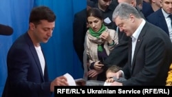 Владимир Зеленский и Петр Порошенко – второй тур президентских выборов, 21 апреля 2019 года
