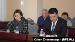 Представители компании «Казахтелеком», которая проходит по делу Матаевых в качестве потерпевшей стороны. Астана, 9 декабря 2016 года.
