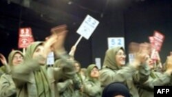 Female militants of the Mujahedin-e Khalq Organization (MKO) at Camp Ashraf in 2006.