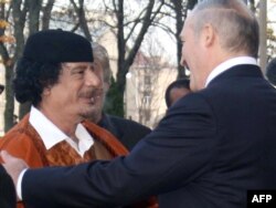 Муамар Кадафі і Аляксандар Лукашэнка, 2008 год