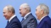 Уладзімер Пуцін, Аляксандар Лукашэнка і Нурсултан Назарбаеў на саміце ў Казахстане 29 траўня