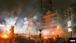 Столкновения в центре Киева рано утром 21 января 2014 года