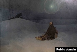 «Жінка в пустелі», картина Мухи 1923 року