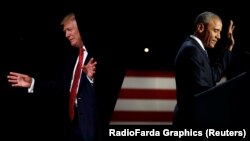 Donald Trump i Barack Obama, fotoarhiv