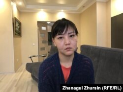 Айнагуль, подвергшаяся избиению и увечьям, во время интервью. Актобе, 4 апреля 2020 года.