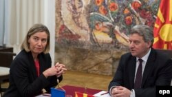 Federica Mogherini dhe Gjorge Ivanov, foto arkiv