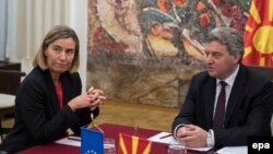 Federica Mogherini u razgovoru sa predsjednikom Makedonije Gjorgom Ivanovim, Skoplje